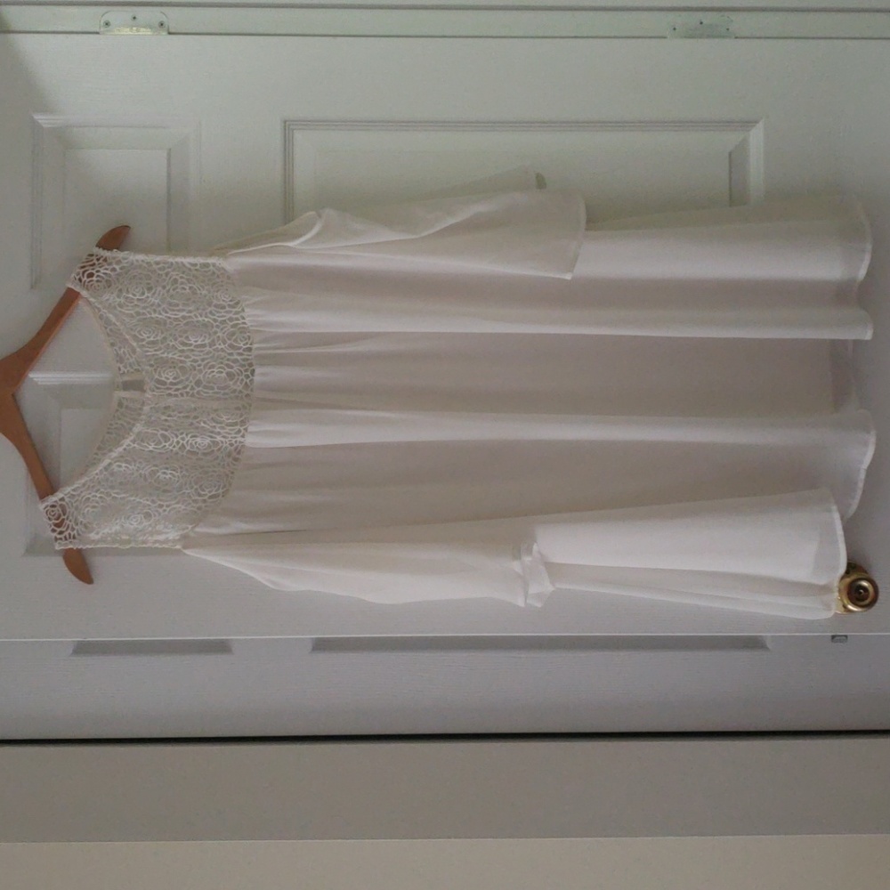 White cold shoulder dress